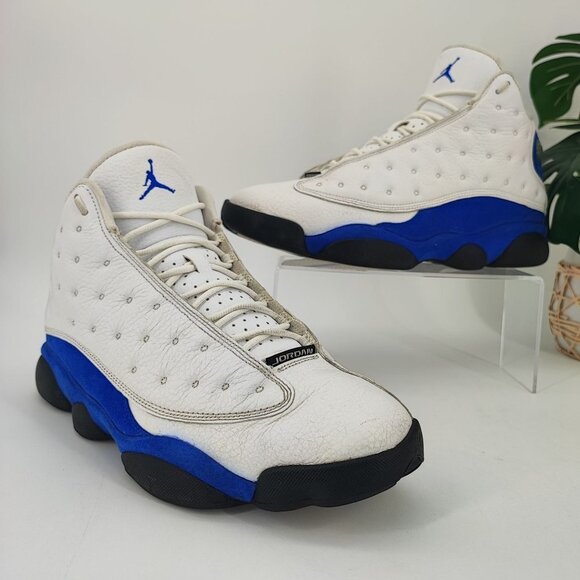 Nike Men's Air Jordan 13 Retro White Leather Sneakers Size 11.5